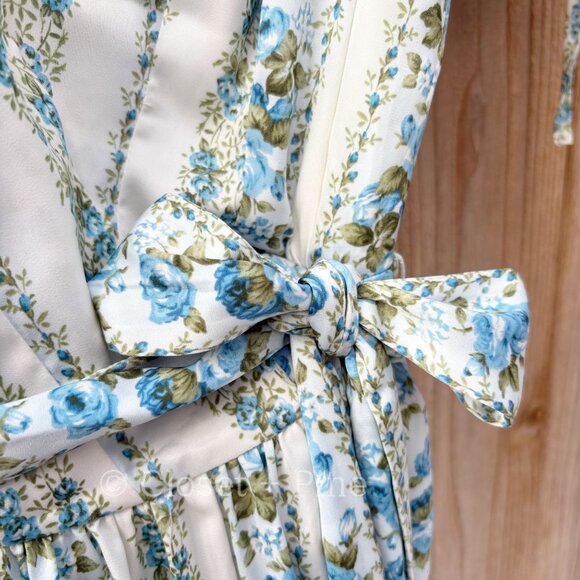 Gal Meets Glam Imogene Dress Ivory French Blue Stripe Size 2 Maxi Wrap - Picture 8 of 17